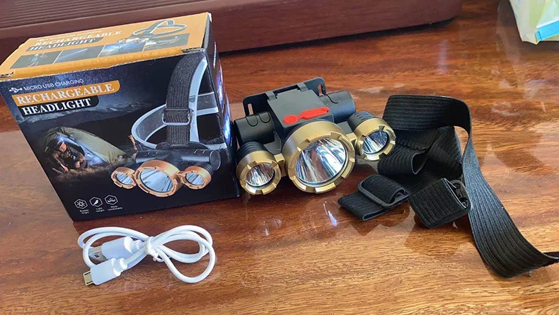 Head-Mounted Safety Helmet Miner Lamp LED Emergency Light Rechargeable Headlight