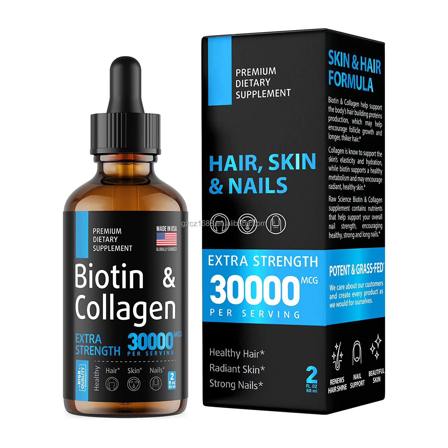 OEM Natural Hair Growth DHT blocker Anti Hair Loss Treatment biotin serum for hair root deep nourishing