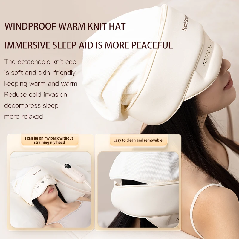 Tech Love Relieve Stress Intelligent Vibrating Electric Smart Head Eye Care Massager Heat Compression Eye Massager Equipment