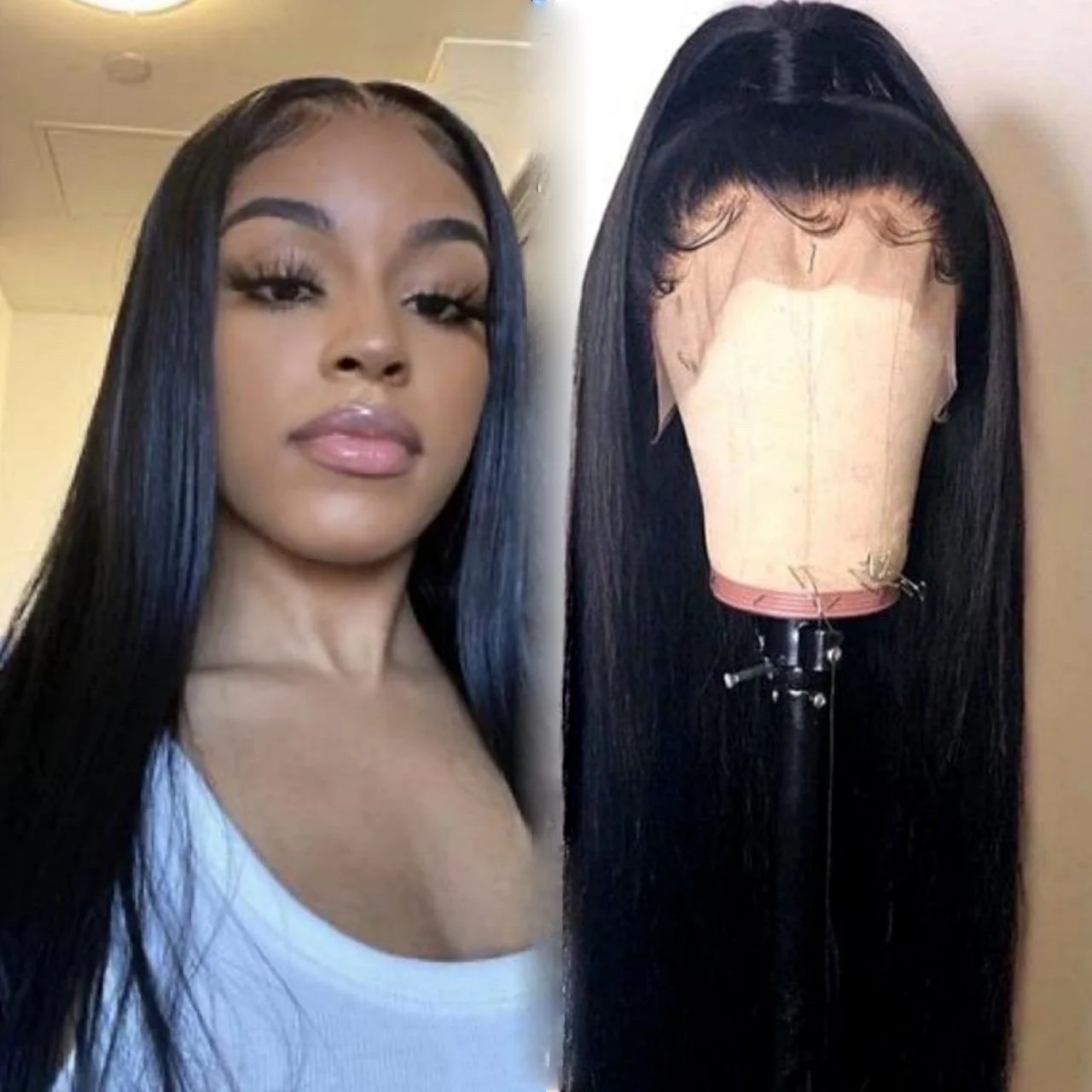 Drop Shipping HD Full Lace Frontal Wig Straight Brazilian Virgin Human Hair Wig Transparent Lace Front Wig For Black Women