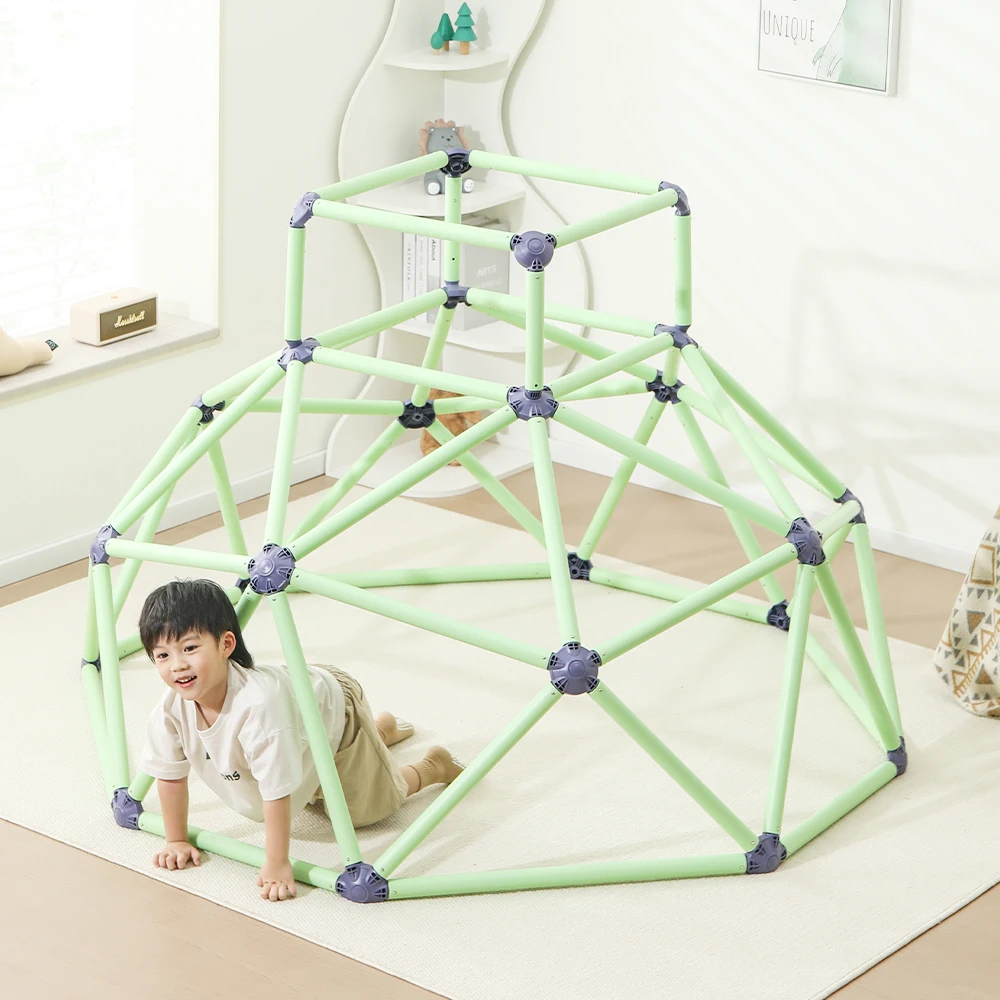 Monkey Bars Climbing Tower 6FT Geometric Dome Climber Play Center Equipment for Kids,Toddler Indoor Climbing Dome,Jungle Gym Toy