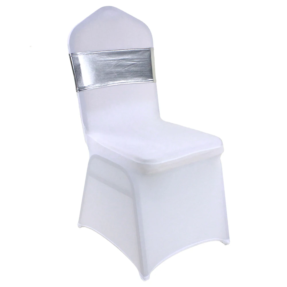 Shiny Stretch Metallic Chair Bands Chair Sashes Chair hooders for wedding  decoration banquet party events