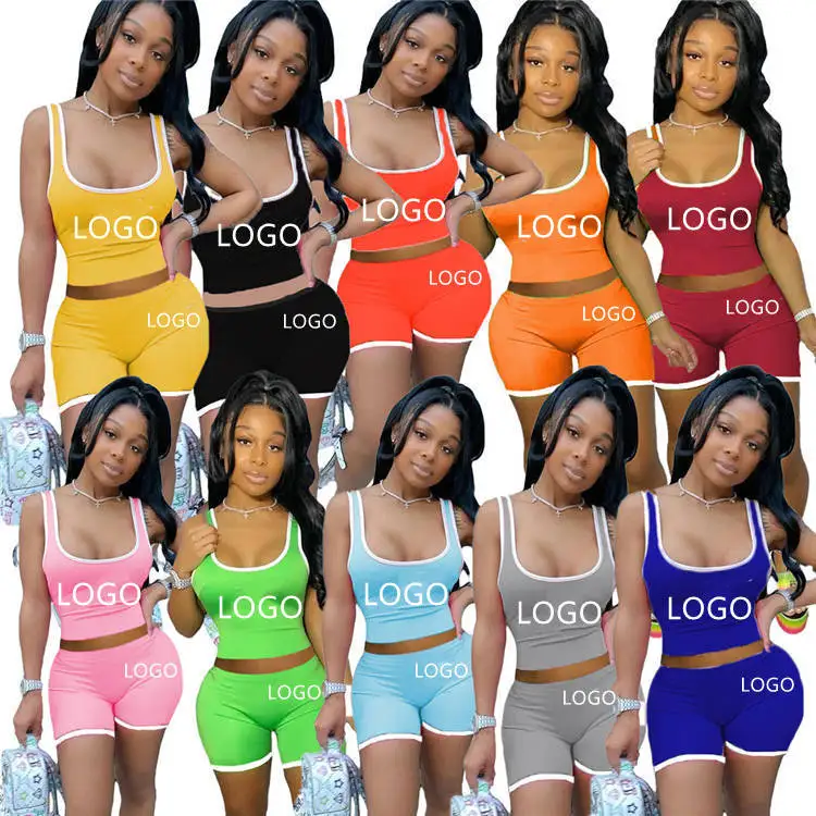 
2021 NM in stock workout sweat snack biker shorts two piece set womens fitness booty Candy shorts 