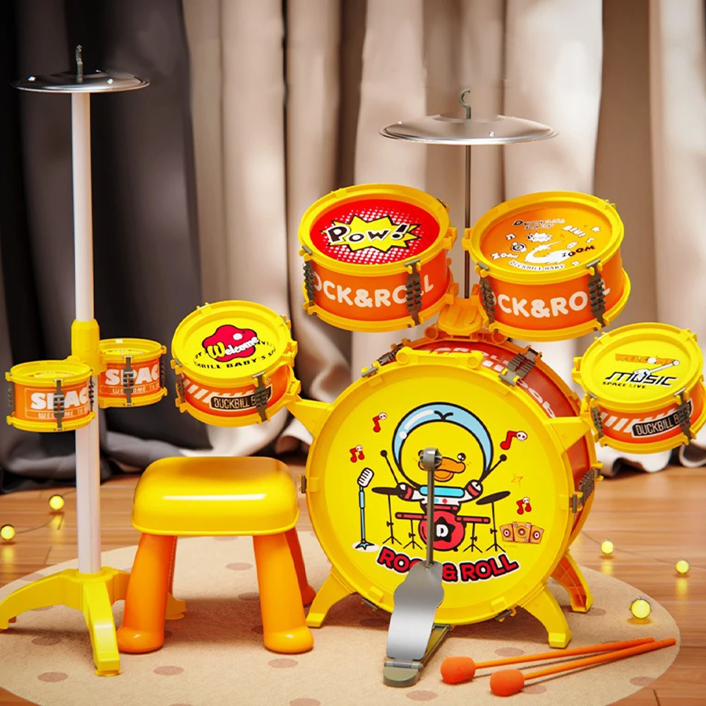 2024 Hot selling product indoor play realistic sounds big band musical instrument jazz drum toy for kids juguetes para los ninos