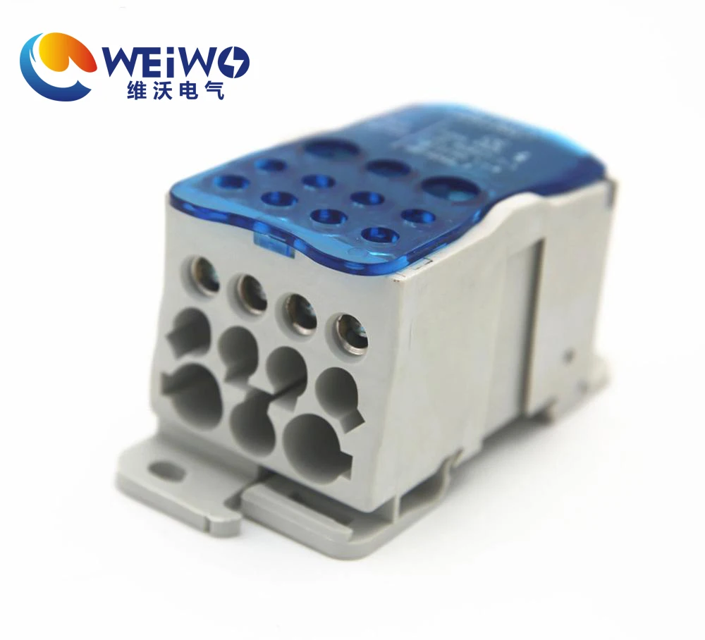 250A UKK Electric Bus Bar distribution Terminal Block din rail, unipolar screw juction box