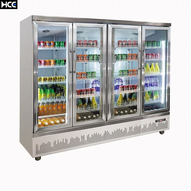 Commercial beverage fridge glass door cooler fridge beer refrigeration upright chiller