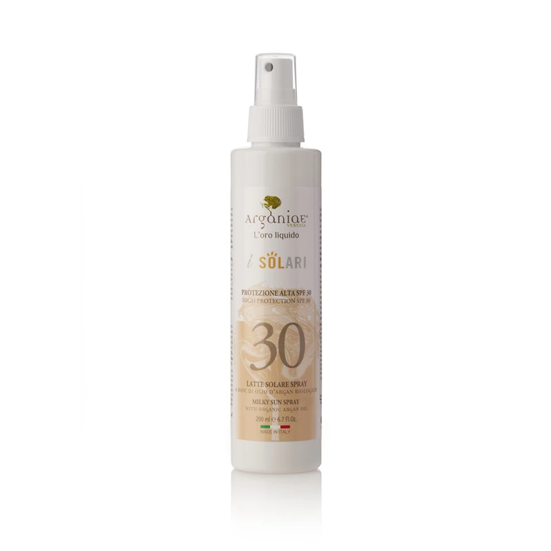 Private Label Skincare Manufacturer Spray Sun Block Argan Oil And Organic Extracts Milky Sun Spray Spf30
