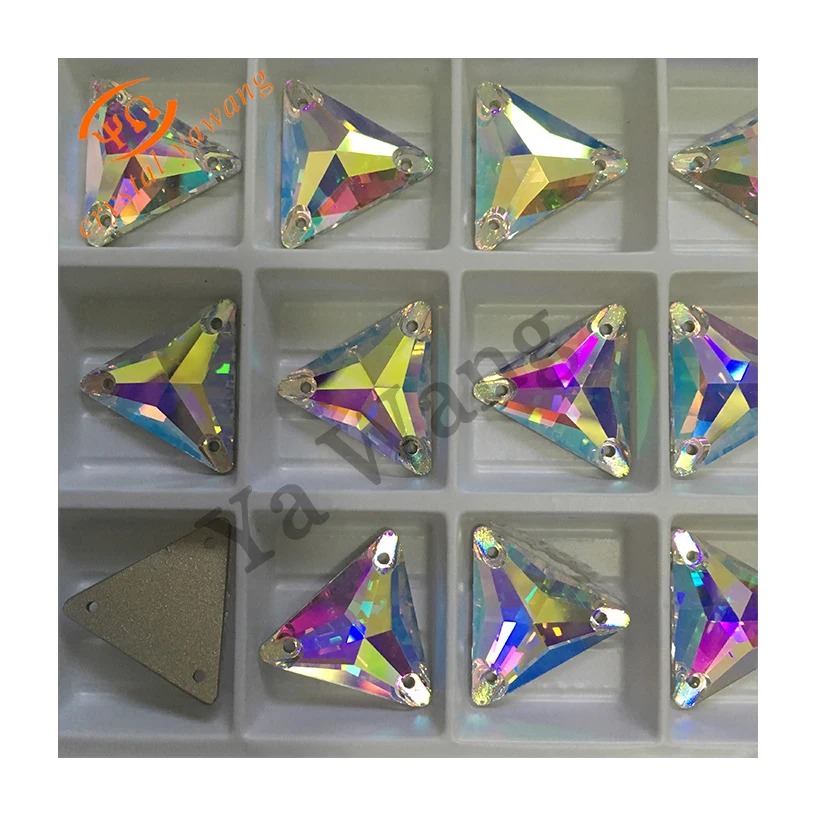 Оптовая продажа с фабрики высокое качество супер блестящий треугольник пришивной кристалл камни стразы для танцевальной одежды