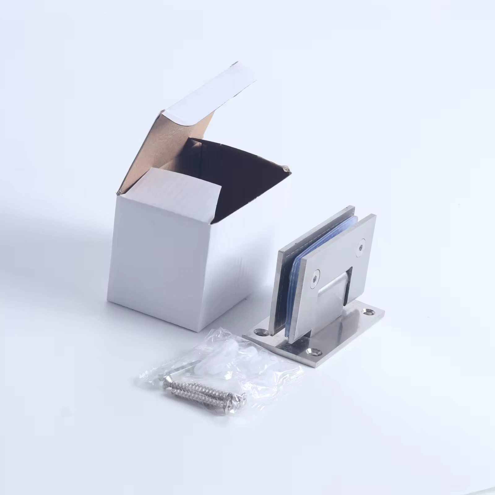 High Quality Brushed Nickel Brass Hinge 90 degree glass door shower hinge for bathroom