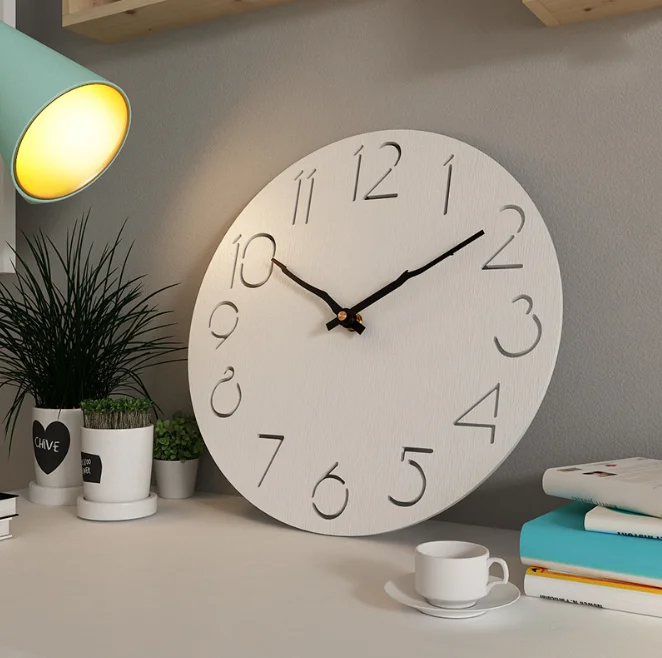 
Modern style minimalist creative branch needles round 12 inch wooden wall clock 