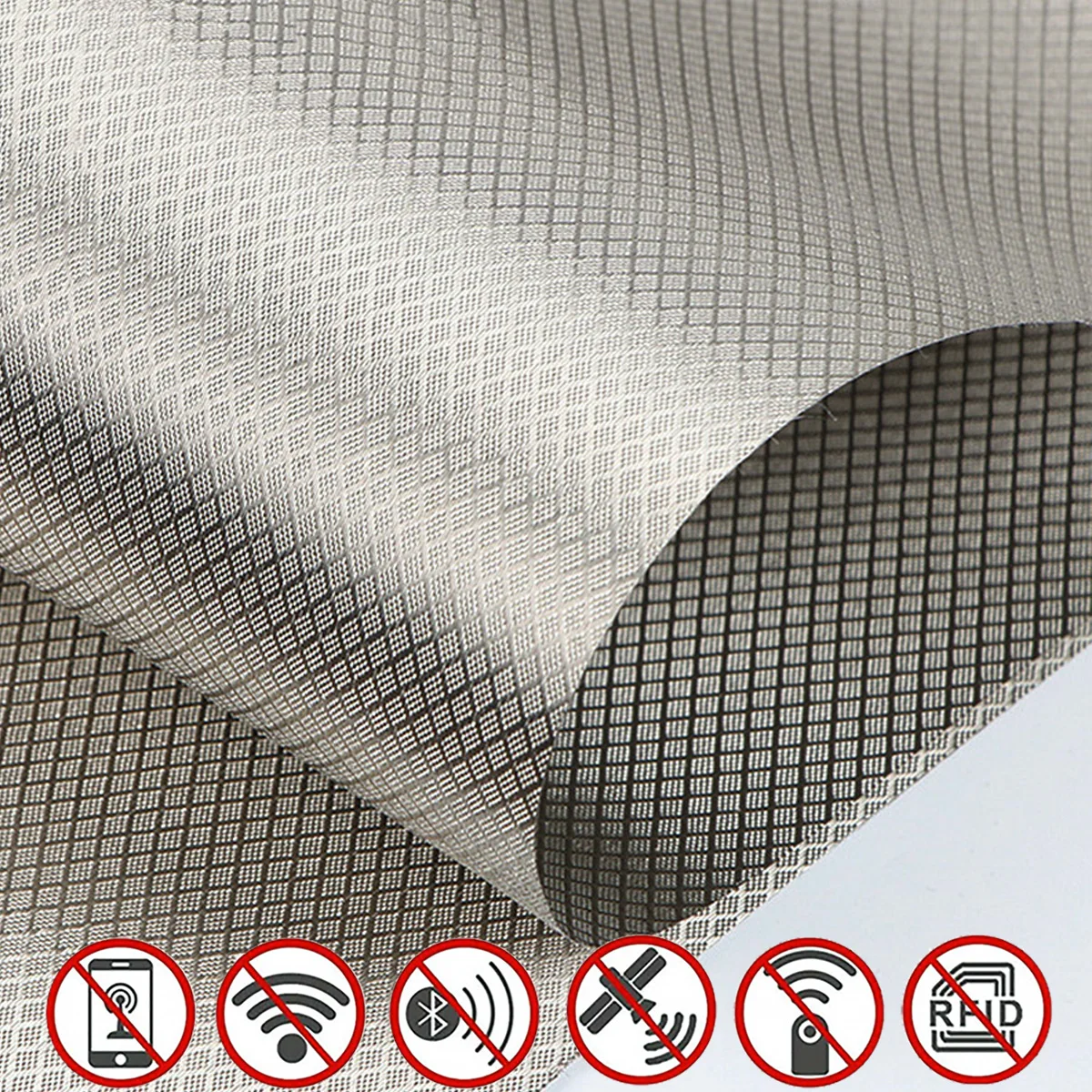 Faraday RFID Shielding Fabric Block WiFi/RF Anti-radiation Conductive Copper/Nickel EMF Protection Cloth Silver Color