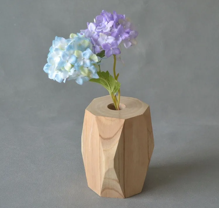 Wooden handicraft tabletop & household living room decoration wooden flower vase