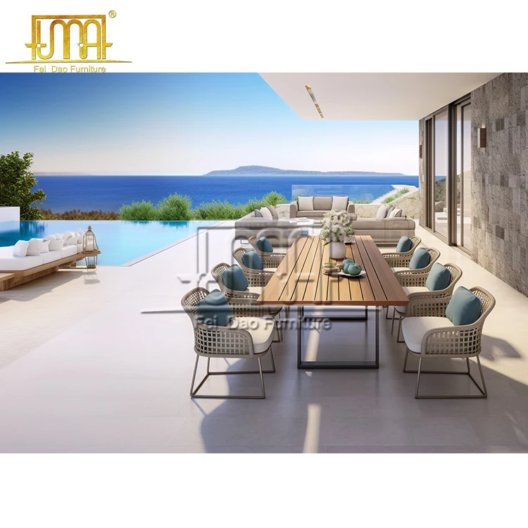 Patio Furniture Outdoor Restaurant Teak Wood Garden Dining Set