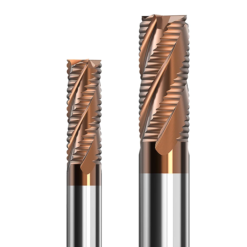 HUHAO HRC55 four flutes spiral milling cutter tungsten steel metal end mill cnc carbide router tools H19010308