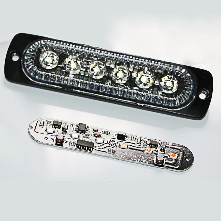 Super Slim Surface-mounted  6 LED 6W 4 Inches 11cm Red Blue LED Traffic Car Truck Emergency Grille Strobe Warning Lights