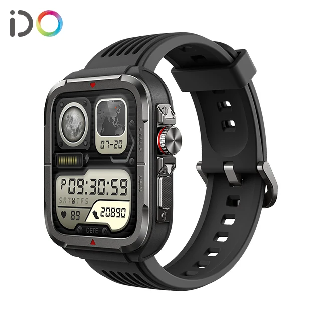 Outdoor ultra-long life 300mAh Waterproof 2024 square BT smart watch calling function metal frame manufacturer man sport watch