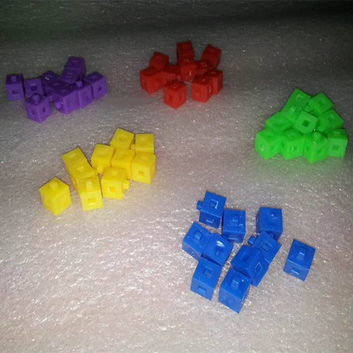 Five colors fifty little cubes small blocks that can be spliced together mathematics teaching equipment