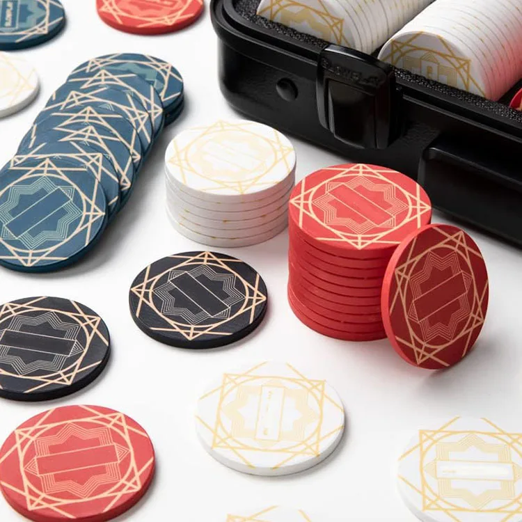 Professional High End 500 Piece Casino Poker Set Custom Square Sublimation Lightweight 14g Made Ceramic Acrylic Plastic Clay