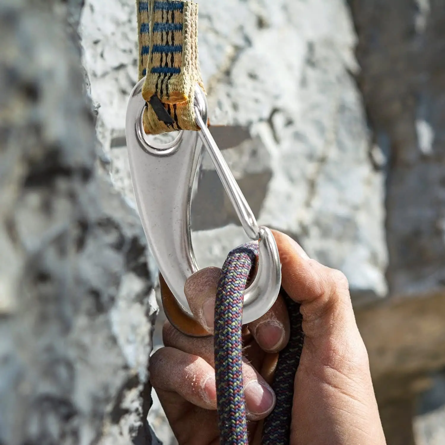 Heavy Duty Snap Rope Carabiner Hook 316 Stainless Steel Spring Snap Hook Clip Marine Grade Anchor Clips for Rope