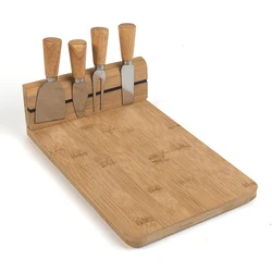 Bamboo Charcuterie Cheese And Knife Set Cutting Board With Cutlery