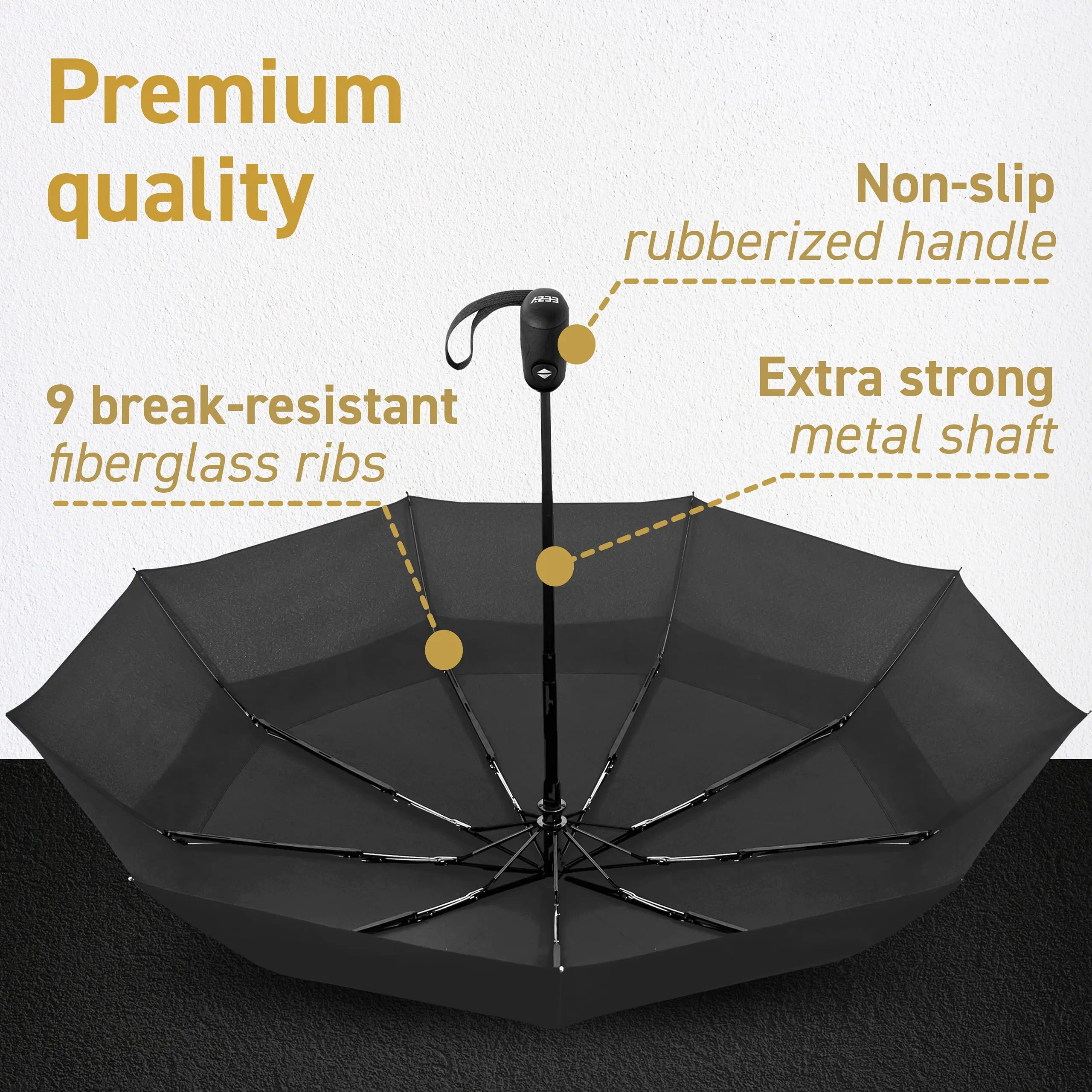 Hot Selling  High Quality Auto Open Travel  Folding Umbrella with logo Automatic Car Umbrella Shade