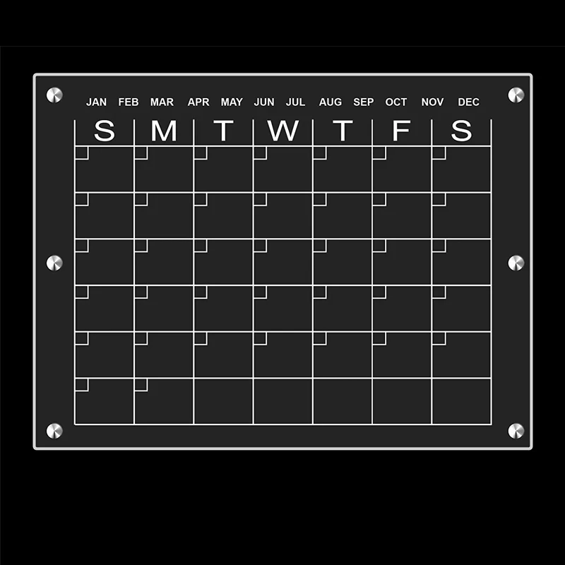 Магнитная доска с сухим стиранием, календарь, прозрачный акрил, календарь, белая доска 17x12 дюймов для холодильника с 4 цветными маркерами