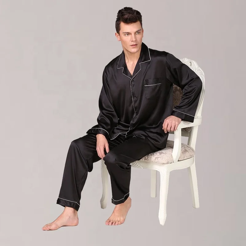 Men Satin Pajamas Set soft fabric so popular men sleepwear night wear mix color and size