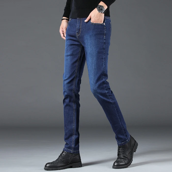 
2020 Autumn And Winter New Mens Denim Trousers Slim Wild Elastic Straight Casual Men Jeans 