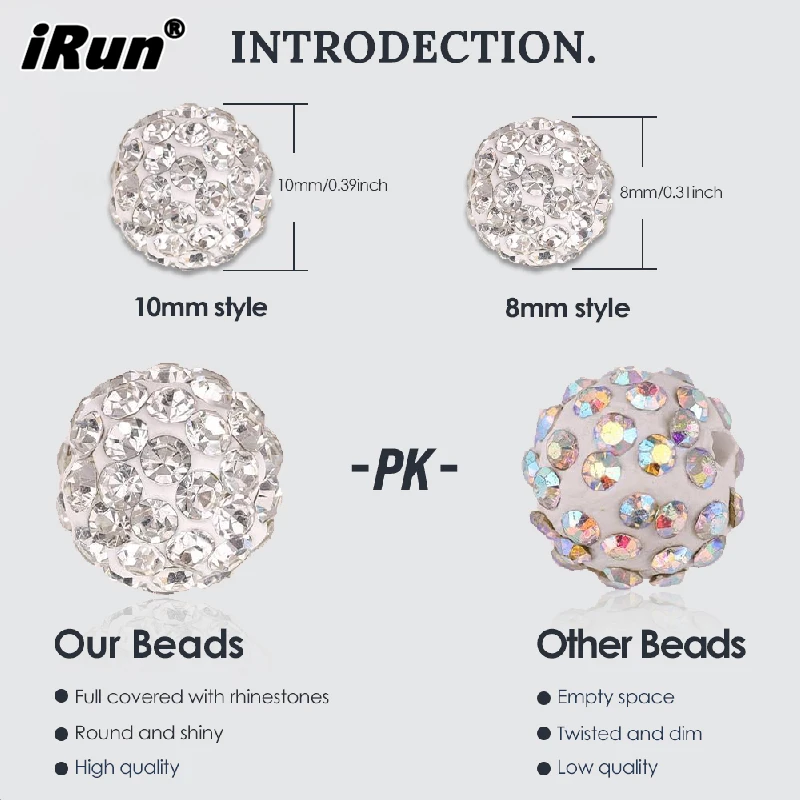 iRun Custom Rhinestone Baseball Inspired Beaded Necklace Athletes Sport Discoball Necklaces Polymer Clay Beaded Necklace