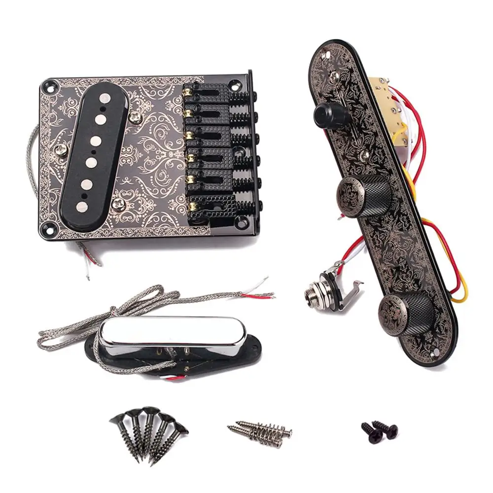 Custom Shop Telecaster Pickup And Bridge And Control Line  Set Te le Tone Hand Wound  GMA09