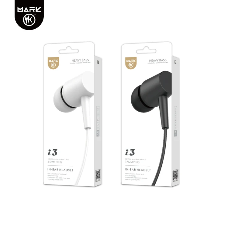 Fashion Earphone In Ear Type Wired For Mobile Phones Top Quality Wholesale Price  White Black  Good Sound
