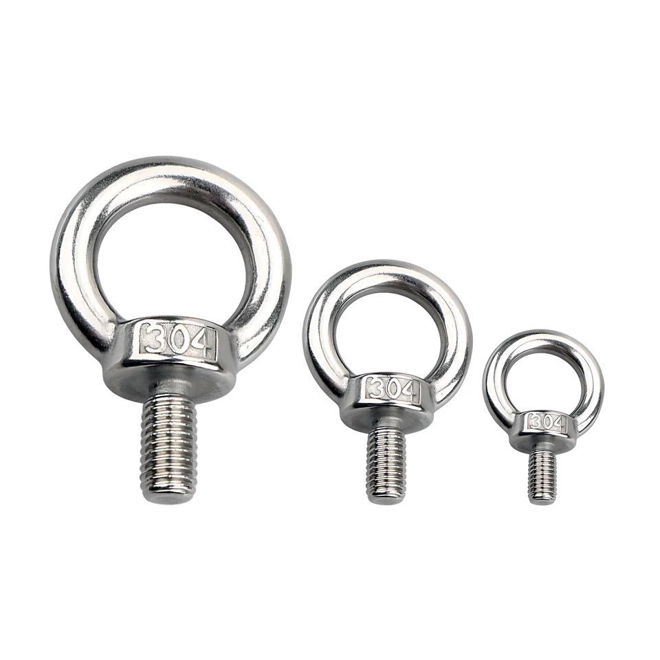 Cheap price M3-M36 Stainless Steel 304 Eyebolt Lifting Eye Bolts Ring Screw Loop Hole Bolt For Cable Rope Lifting