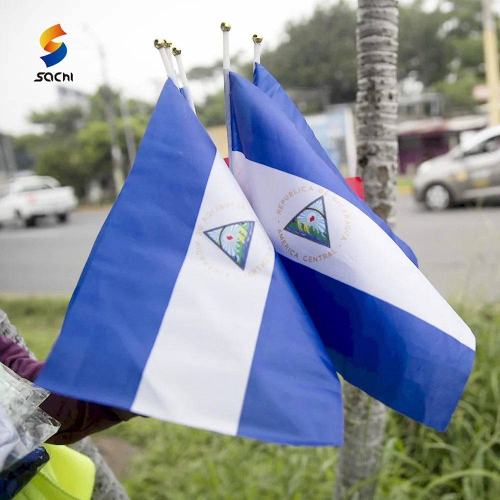 Hot Selling 100% Polyester 3*5 ft Multinational Flags Outdoor Flying Blue White Nicaragua National 5x3 Custom