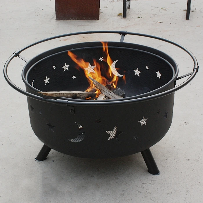 Outdoor Round Fire Pit Backyard Patio Garden Stove Bonfire Wood Burning Firepit for Outside
