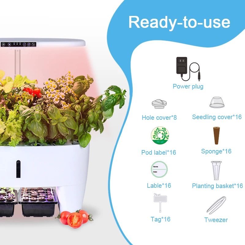 Planting and seedling 2 in 1 indoor Home Hydroponic Plant Growing Led Light Smart Planter Flower Pots Indoor Herb Garden