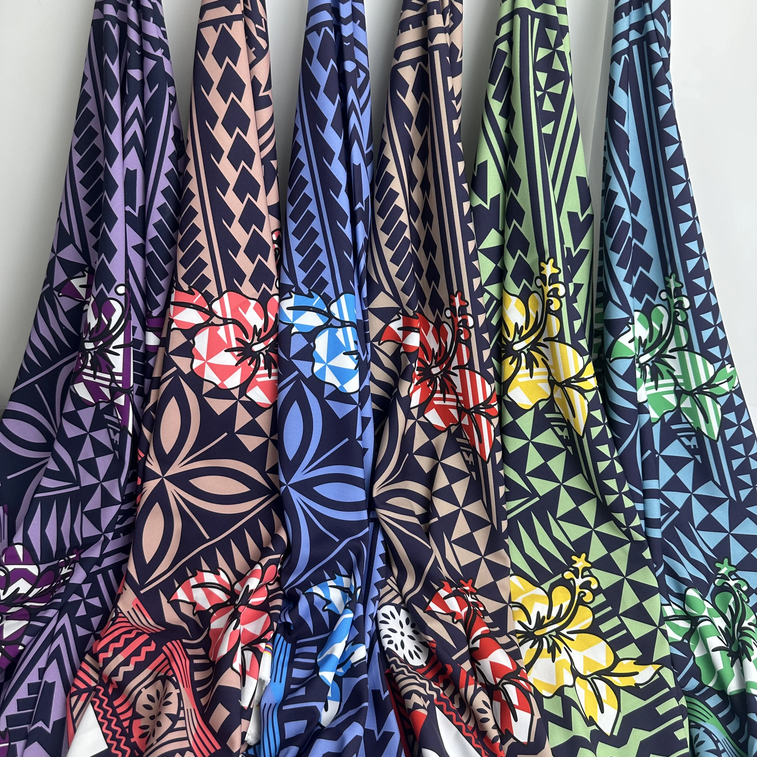 HL Tropical Traditional Prints Print Materials Vintage Leaves Bracelets Hawaiian Fabrics Wholesale