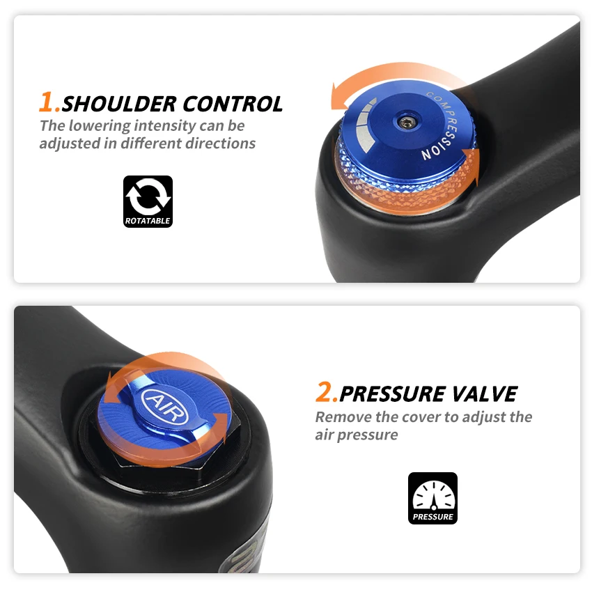 `TOSEEK TFK-SA Magnesium Alloy Thru Axle 15*110mm MTB Bicycle Fork 27.5/ 29er  Mountain Bike Air Suspension Fork