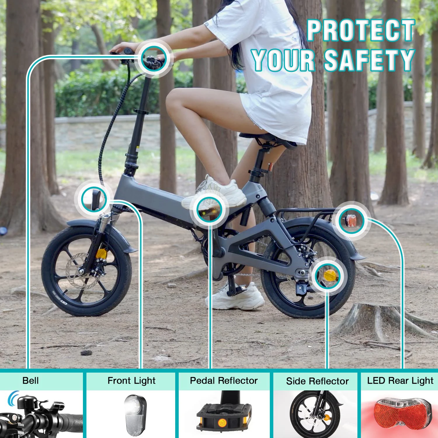 EAPCS super battery life electric bicycle 16 inch 36v 250w rear hub motor commuting electric bikes