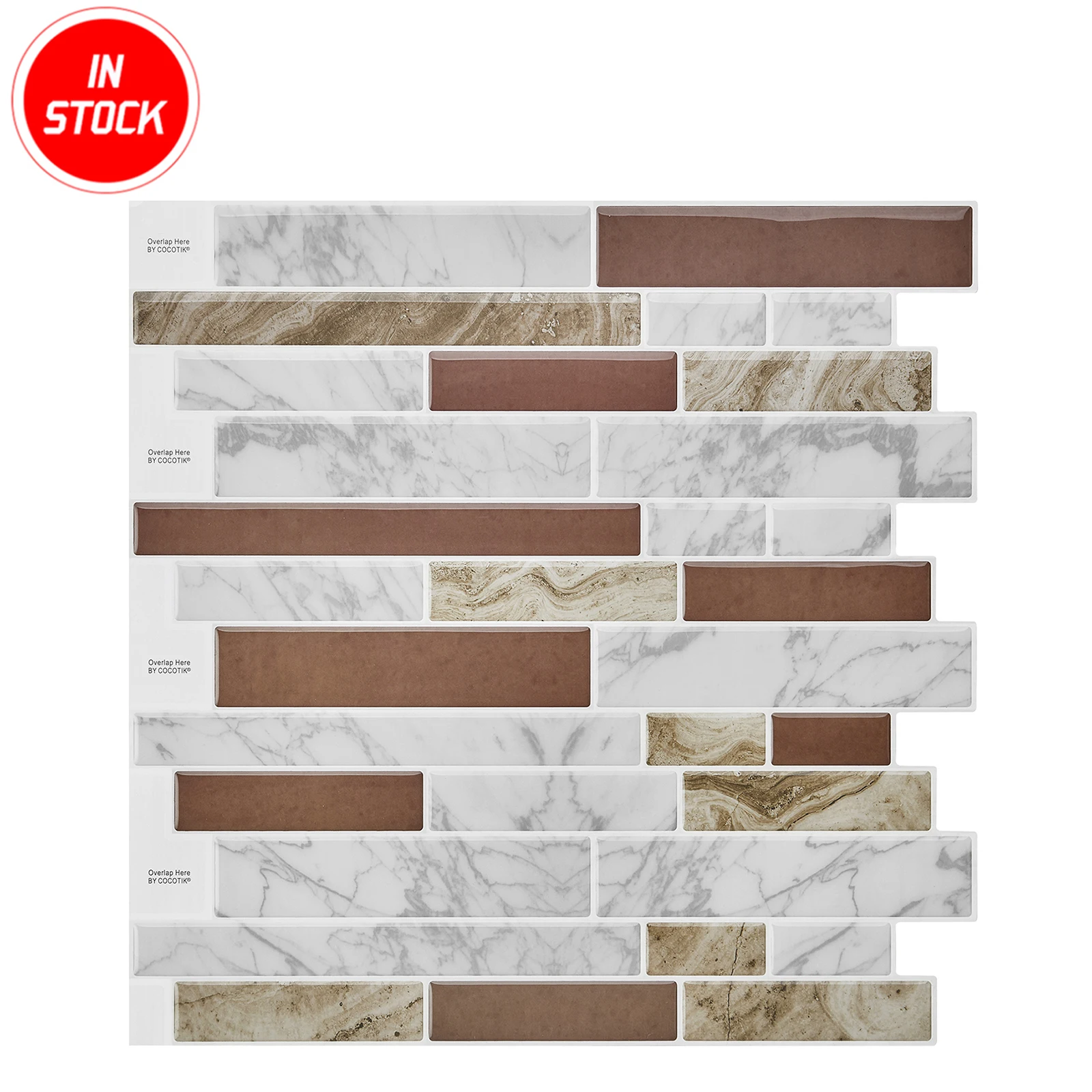 3D Stereoscopic Wall Stick 12x12 Peel and Stick Backsplash Marb Vinyl Tiles Self Adhesive Wall Tile Papers