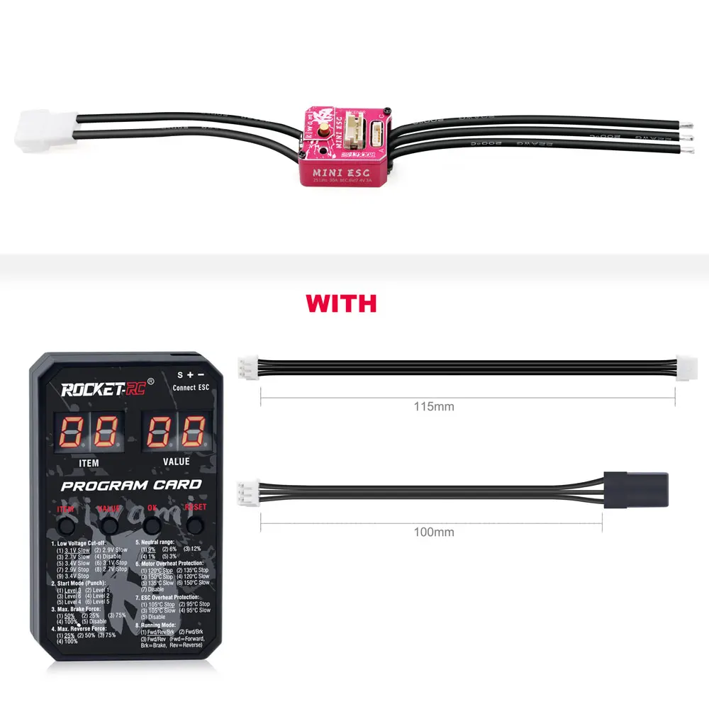 Surpass Hobby Newest KIWAMI MINI 28 PRO 30A Brushless ESC w/program card for 1/28 1/27 RC Mini Drifting Buggy Truck cars