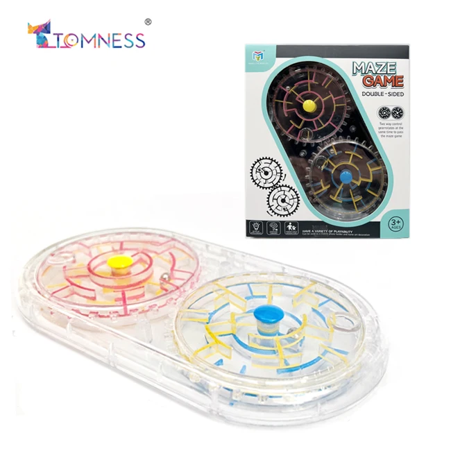 Twin Labyrinth Game Brain Teaser Maze ball Puzzle Logic Game with Two Metal Balls ,handheld puzzle games