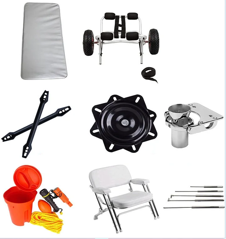 Marine boat accessories ship bailer kit for water-sports bucket scoop, 50 ft rope and float, LED torch and whistle orange color