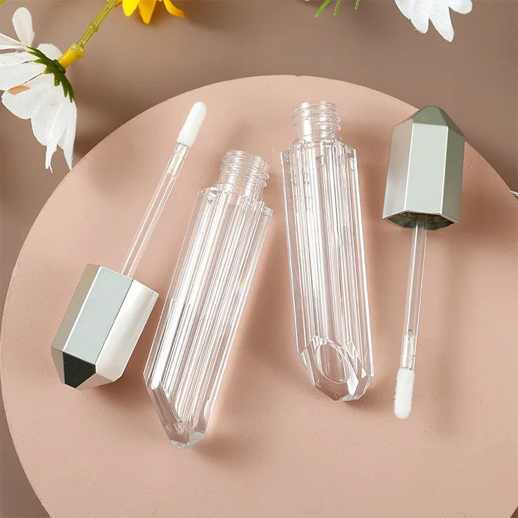 Transparent Lip Gloss Tube 6ml Capacity Crystal Texture Custom Lip Gloss Bottle Factory Price Custom Lip Gloss Tubes