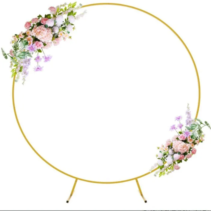 OEM ODM 100cm Modern Round Circle Metal Iron Gold Birthday Party Ceremony Wedding Backdrop Arch
