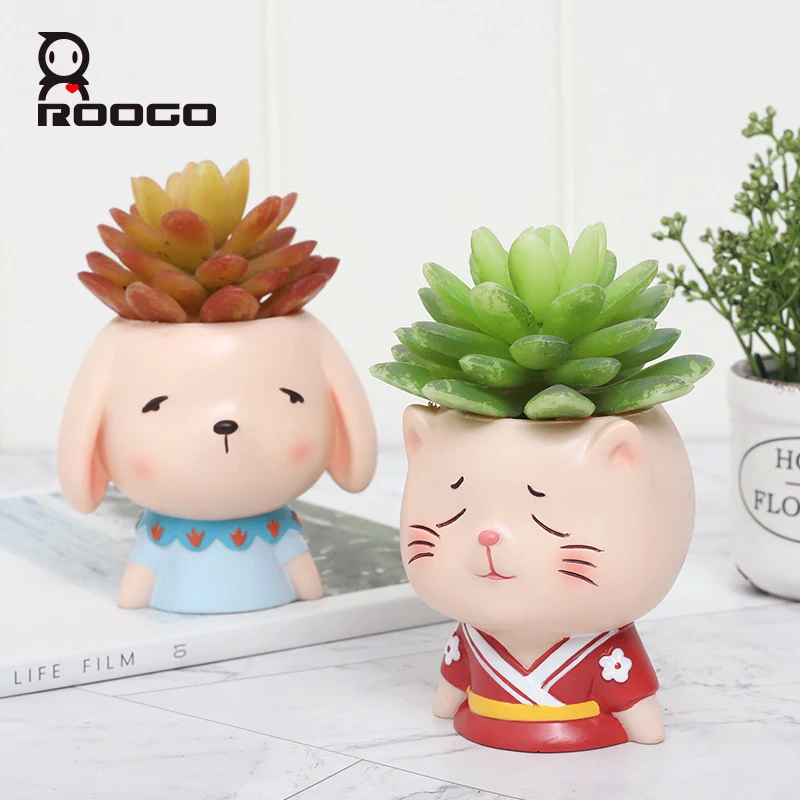 ROOGO New Products Doll Garden Planter Succulent Flower Pots Home Decor Bonsai Office Gift