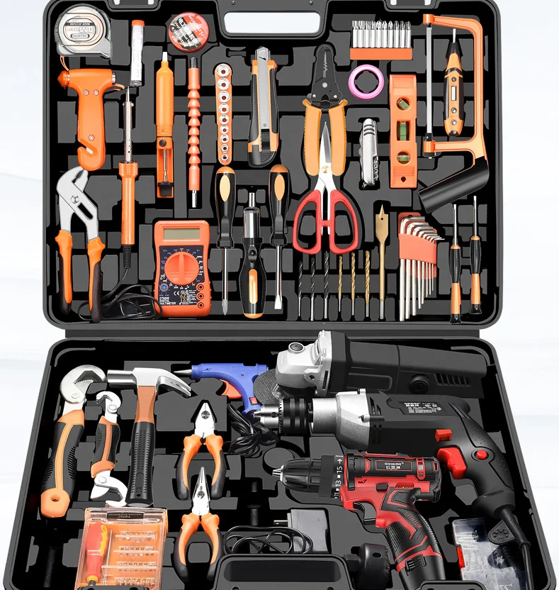 SOLUDE  Basic Tool Combination Package Mixed Tool Set Tire Repair Kits For Cars Homeowner General Household Hand Tool Set