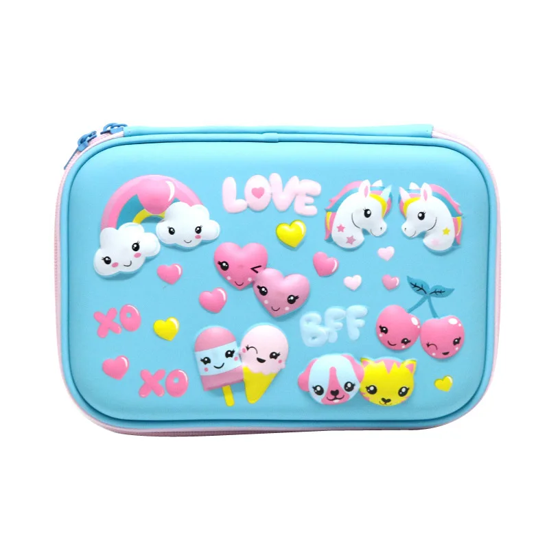 Girls cute kawaii EVA 3D Cartoon Cake dessert printing Hard Shell Stationery Box soft EVA Pencil pouch for kids gifts