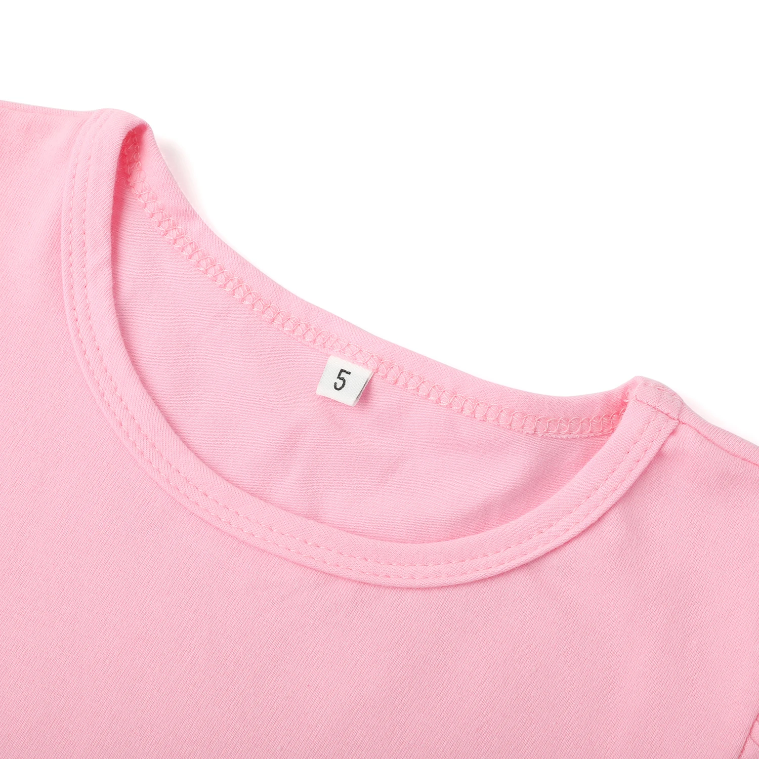 pink plain toddler girl shirt 100% polyester sublimation for printing children clothes top t shirts