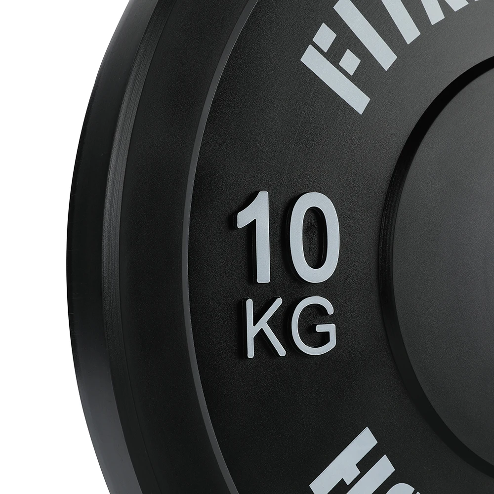 European warehouse 5 kg 25 kg Free Weights black Gym Weight Plates Calibration rubber barbell bumper plates