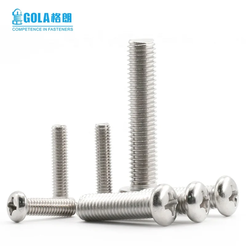 
Fasteners Machine Screw DIN7985 304 316 Stainless Steel M4 Phillips Cross Recessed Pan Head Machine Screw 